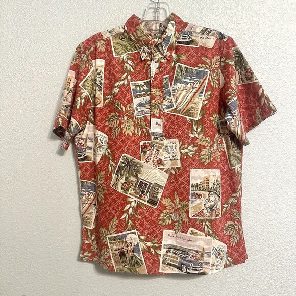 Mele Kalikimaka Reyn Spooner Christmas Hawaiian Boys Shirt Size XL 2014 Pullover - Picture 1 of 11